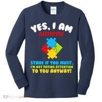 Yes, I Am Autistic Funny Autism Kids Long Sleeve Shirt thumb 0
