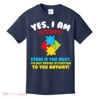 Yes, I Am Autistic Funny Autism Kids T-Shirt thumb 0