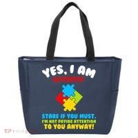 Yes, I Am Autistic Funny Autism Tote Bag thumb 0