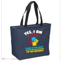 Yes, I Am Autistic Funny Autism Tote Bag thumb 2