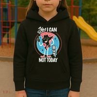 Yes I Can But Not Today Pizza Kids Hoodie thumb 3