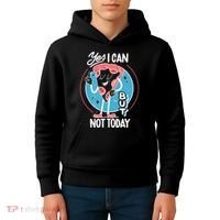 Yes I Can But Not Today Pizza Kids Hoodie thumb 4