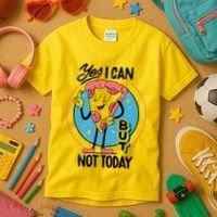 Yes I Can But Not Today Pizza Kids T-Shirt thumb 3