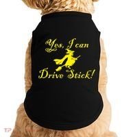 Yes I Can Drive Stick Funny Witch Doggie Tank thumb 0