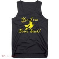 Yes I Can Drive Stick Funny Witch Tank Top thumb 0