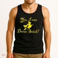 Yes I Can Drive Stick Funny Witch Tank Top thumb 3