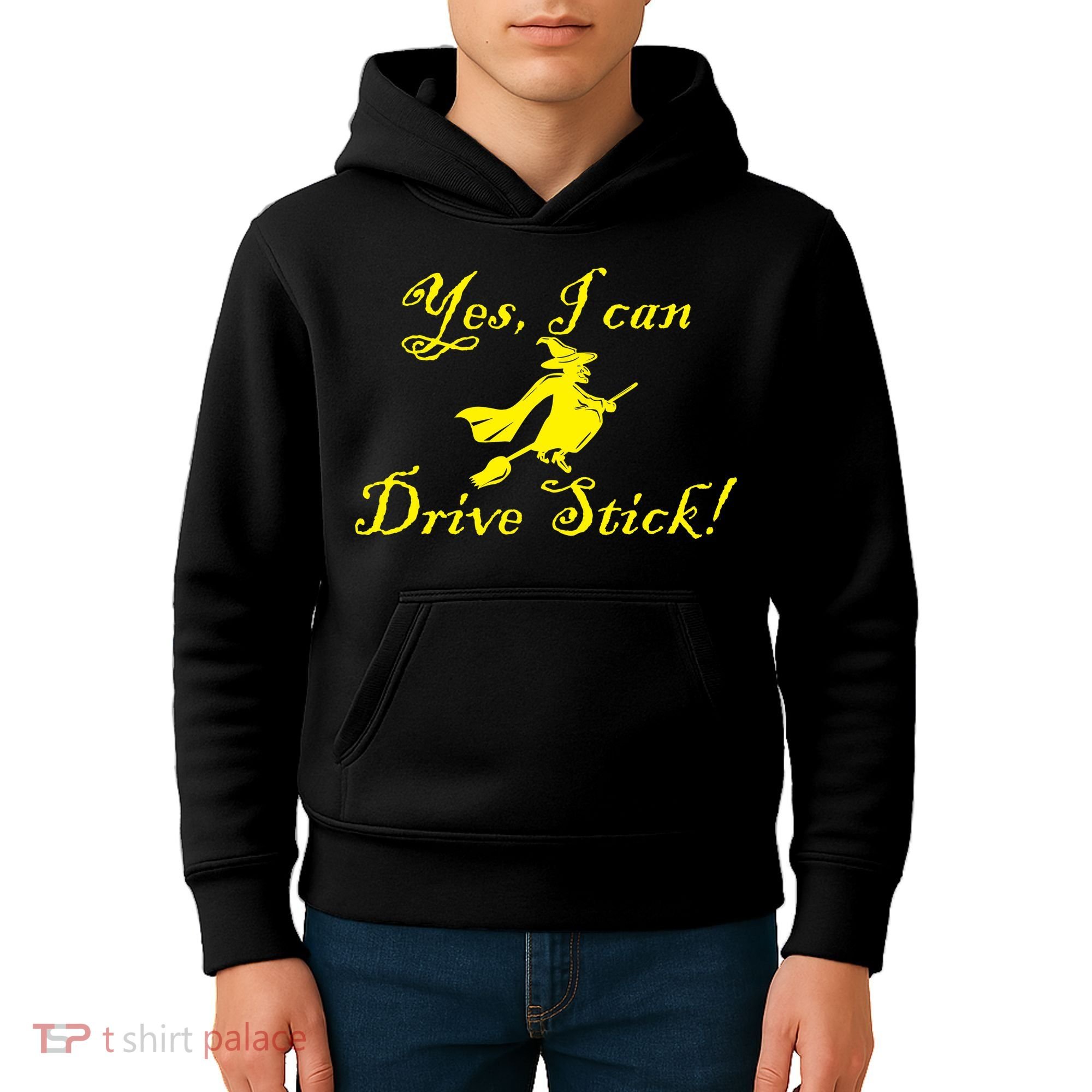 Yes I Can Drive Stick Funny Witch Kids Hoodie