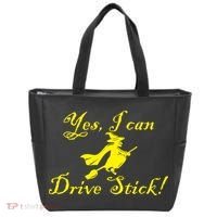 Yes I Can Drive Stick Funny Witch Tote Bag thumb 0