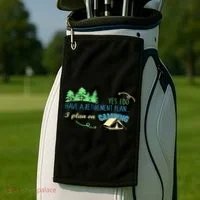 Yes I Do Have A Retirement Plan I Plan On Camping Golf Towel thumb 2