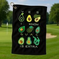 Yes I Know Guac Is Extra Golf Towel thumb 1
