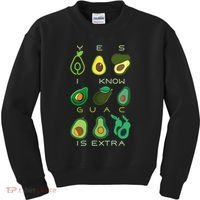 Yes I Know Guac Is Extra Kids Sweatshirt thumb 0