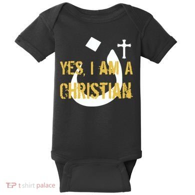 Yes I'm A Nasarani (Christian) Arabic Letter N Baby Bodysuit