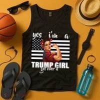 Yes I'm A Trump Girl Get Over It Funny Election Tank Top thumb 4