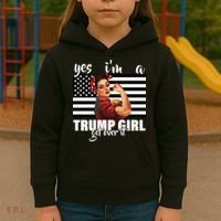 Yes I'm A Trump Girl Get Over It Funny Election Kids Hoodie thumb 3