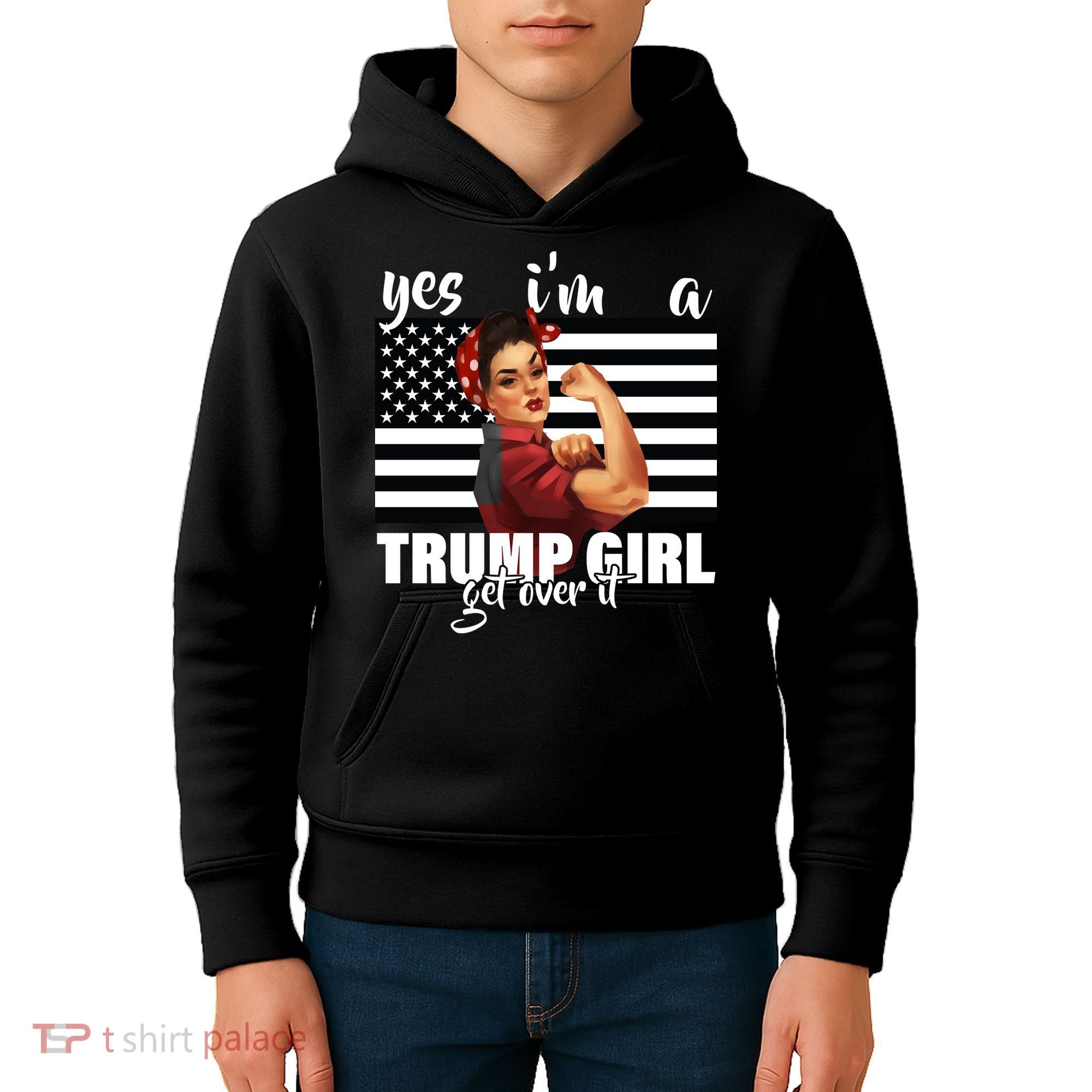 Yes I'm A Trump Girl Get Over It Funny Election Kids Hoodie