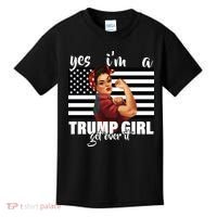 Yes I'm A Trump Girl Get Over It Funny Election Kids T-Shirt thumb 0