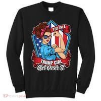 Yes I'm A Trump Girl Get Over It Pro Republican Sweatshirt thumb 0