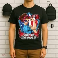 Yes I'm A Trump Girl Get Over It Pro Republican T-Shirt thumb 6