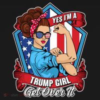 Yes I'm A Trump Girl Get Over It Pro Republican Ornament thumb 1