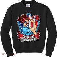 Yes I'm A Trump Girl Get Over It Pro Republican Kids Sweatshirt thumb 0