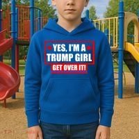 Yes I'm a Trump Girl Get Over It Republican Kids Hoodie thumb 2