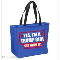 Yes I'm a Trump Girl Get Over It Republican Tote Bag thumb 2
