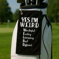 Yes I'm WEIRD Golf Towel thumb 2