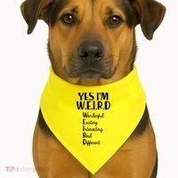 Yes I'm WEIRD USA-Made Doggie Bandana thumb 1