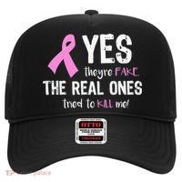 Yes They're Fake Funny Breast Cancer Hat thumb 0