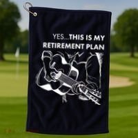 Yes This Is My Retirement Plan Guitar Golf Towel thumb 1