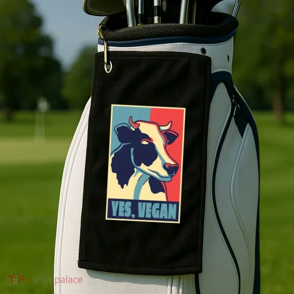 Yes Vegan Cow Golf Towel