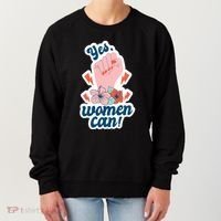 Yes Women Can Floral Women's Sweatshirt thumb 0