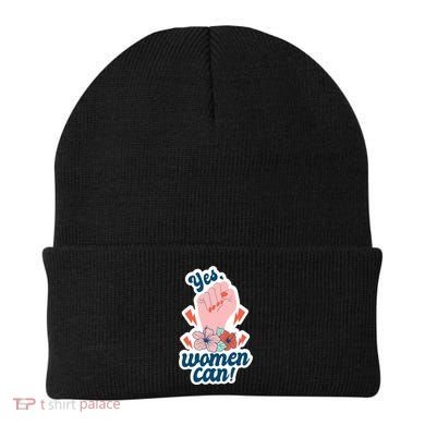Yes Women Can Floral Beanie