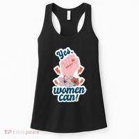 Yes Women Can Floral Women's Tank Top thumb 0