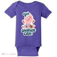 Yes Women Can Floral Baby Bodysuit thumb 0