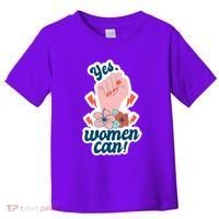 Yes Women Can Floral Toddler T-Shirt thumb 0