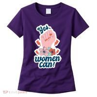 Yes Women Can Floral Women's T-Shirt thumb 0