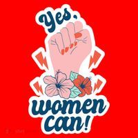 Yes Women Can Floral Santa Hat thumb 1