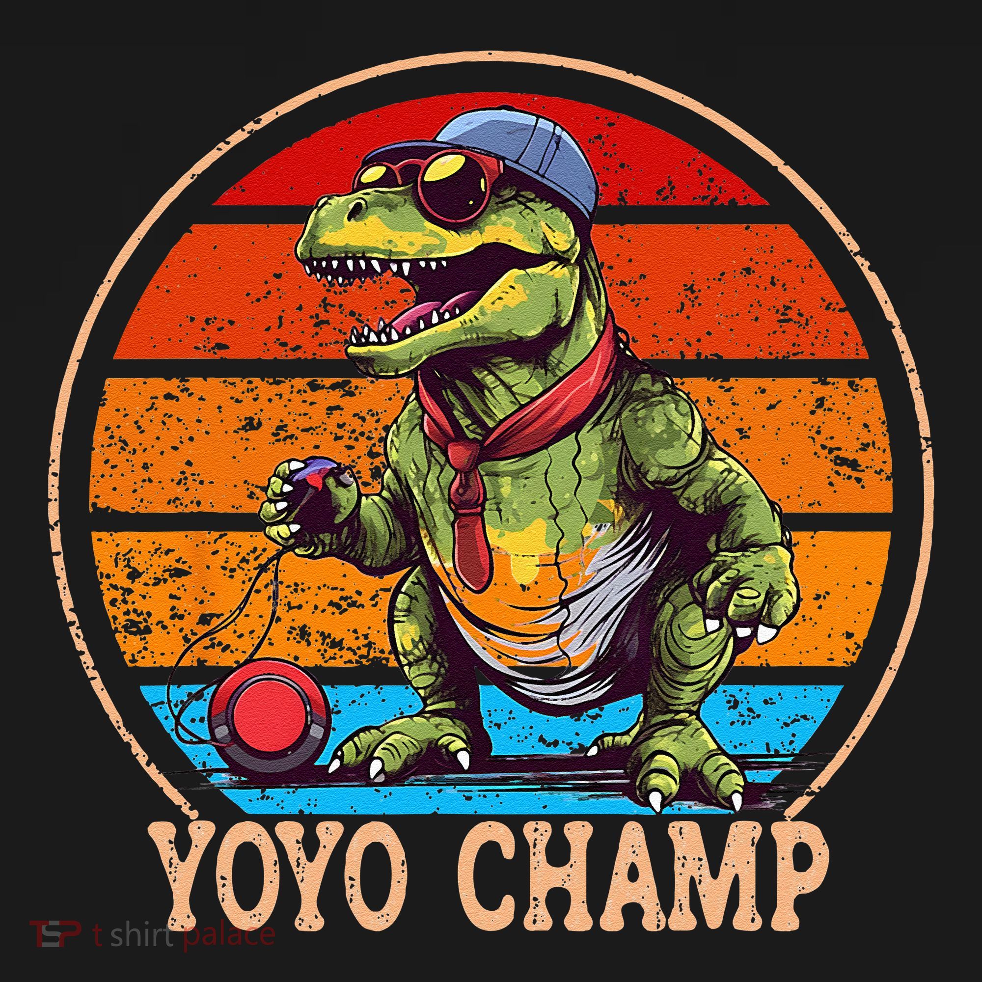 YoYo For Adults And Kids Retro Sunset Trex YoYo Baby Bodysuit