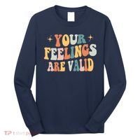 Your Feelings Are Valid Cute Retrotal Health Awareness Long Sleeve Shirt thumb 0