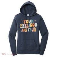 Your Feelings Are Valid Cute Retrotal Health Awareness Women's Hoodie thumb 0