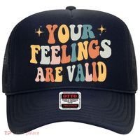 Your Feelings Are Valid Cute Retrotal Health Awareness Hat thumb 0