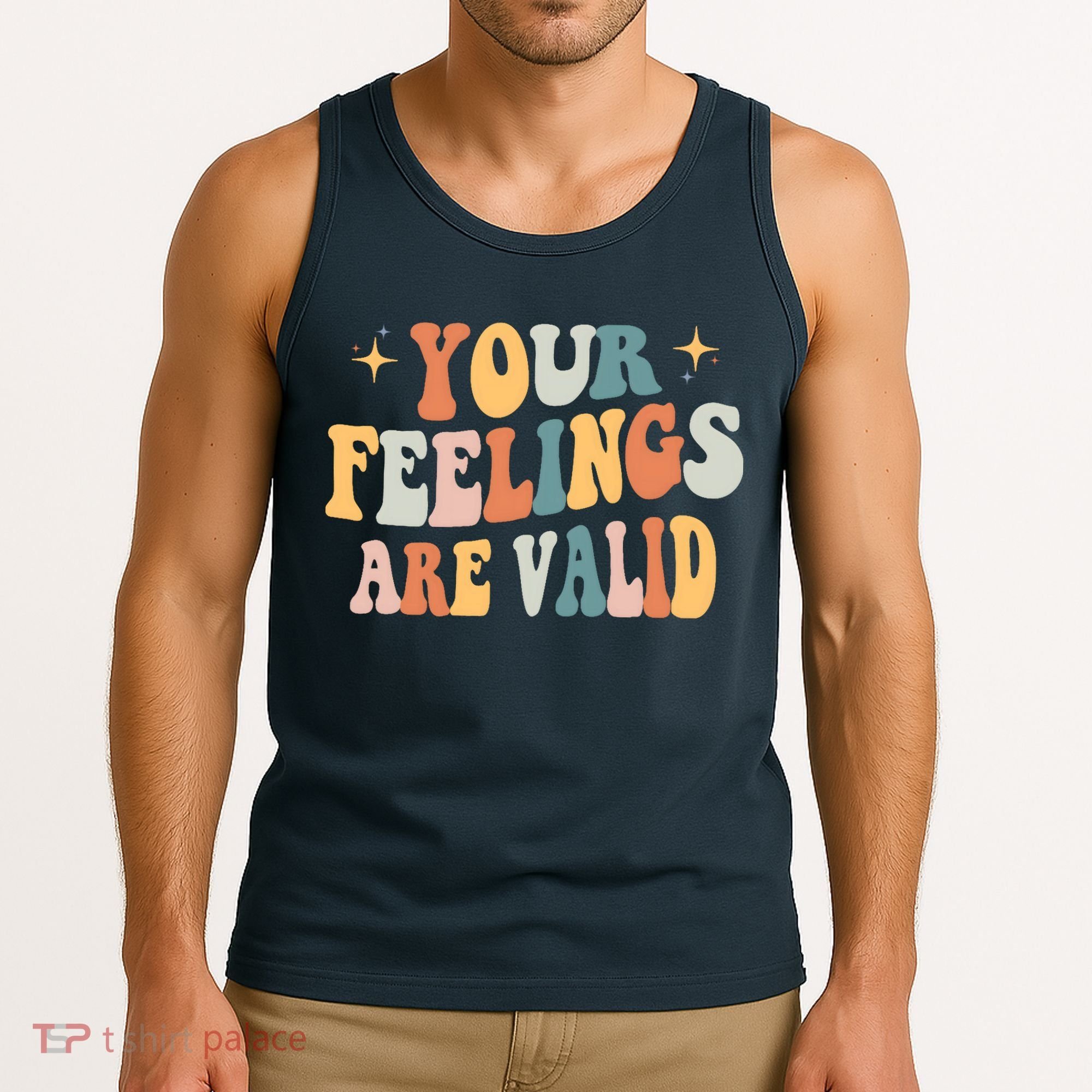 Your Feelings Are Valid Cute Retrotal Health Awareness Tank Top