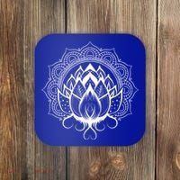 Yogi Flower Blossom Dala Fractal Geometry Yoga Lotus Great Gift Coaster thumb 0