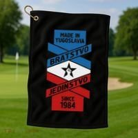 Yugoslavija Flag Balkans Sfry Yugoslavia Golf Towel thumb 1