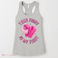 Your Fight Is My Fight Boxing Breast Cancer Awareness Women's Tank Top thumb 0