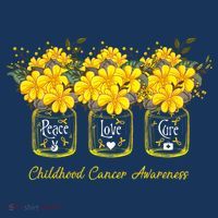 Yellow Flower Jar Peace Love Cure Childhood Cancer Women's Tank Top thumb 5