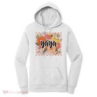 Yaya Floral Mother's Day Wildflower Girl Checkered Women's Hoodie thumb 0