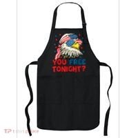 You Free Tonight Bald Eagle Mullet American Flag 4th Of July Apron thumb 0