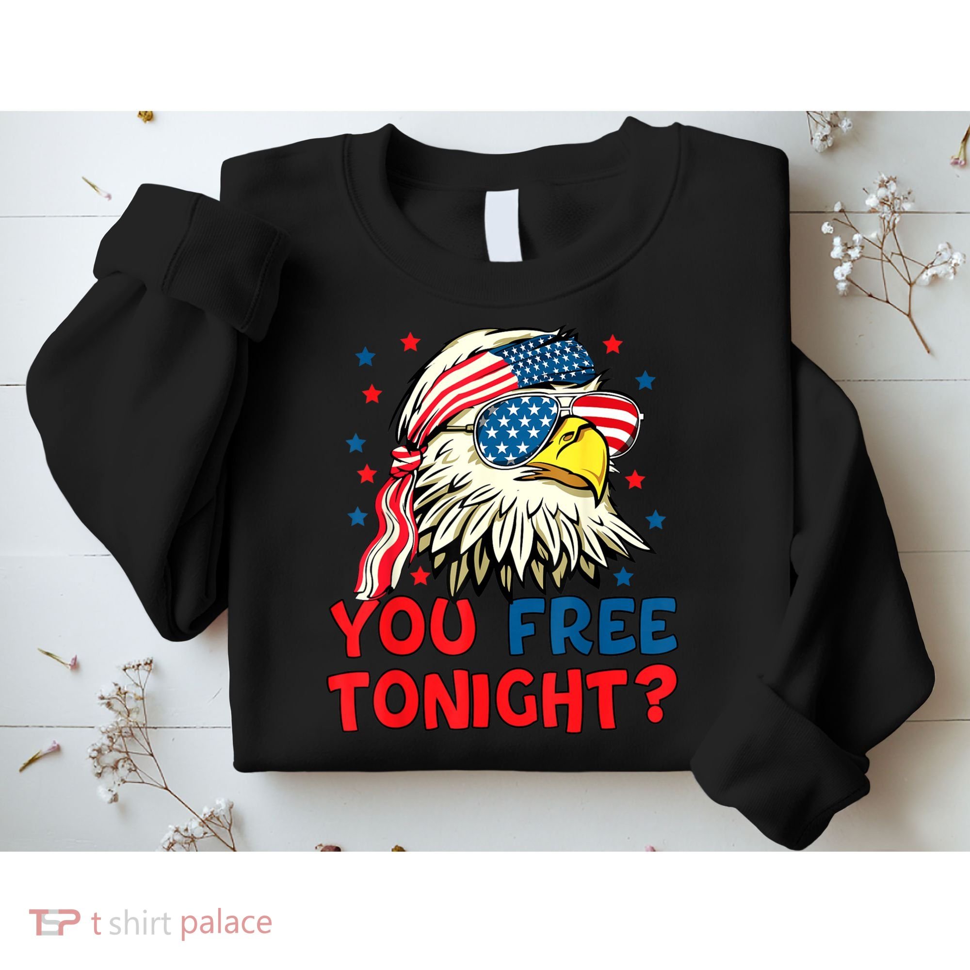 You Free Tonight Bald Eagle Mullet American Flag 4th Of July Sweatshirt